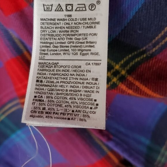 GAP "Purple Plaid" Super soft Cottagecore Long sleeve top- M - Picture 9 of 15